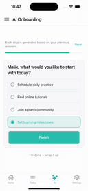Wire RN dynamic onboarding — screen 6